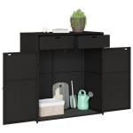 vidaXL Dulap depozitare de grădină, negru, 105x55x113 cm, poliratan vidaXL Dulap depozitare de grădină, negru, 105x55x113 cm, poliratan