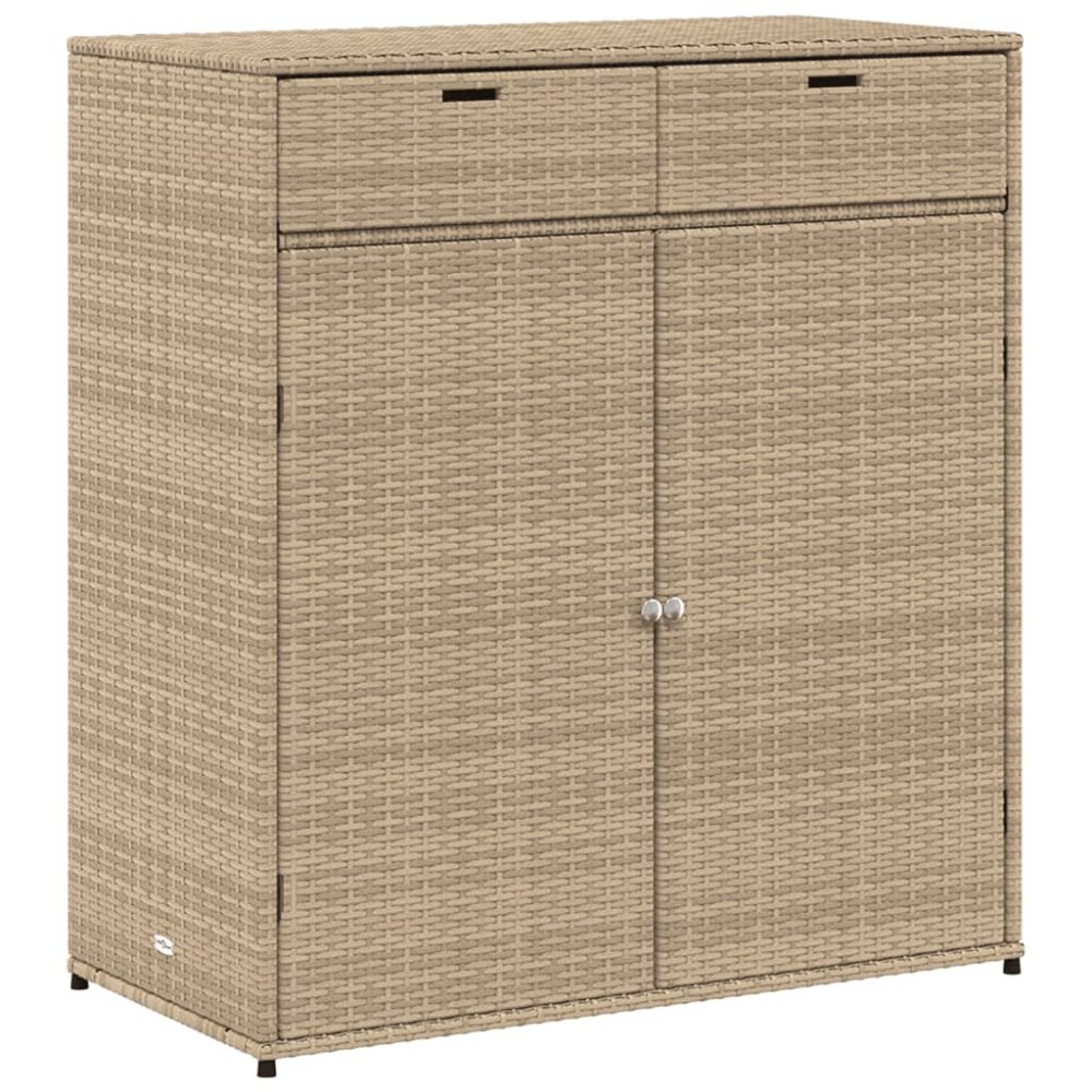 vidaXL Dulap depozitare de grădină, bej, 105x55x113 cm, poliratan