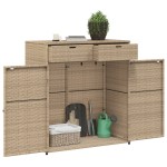 vidaXL Dulap depozitare de grădină, bej, 105x55x113 cm, poliratan vidaXL Dulap depozitare de grădină, bej, 105x55x113 cm, poliratan