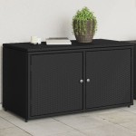 vidaXL Dulap depozitare de grădină, negru, 110x55x60,5 cm, poliratan vidaXL Dulap depozitare de grădină, negru, 110x55x60,5 cm, poliratan