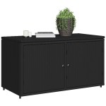 vidaXL Dulap depozitare de grădină, negru, 110x55x60,5 cm, poliratan vidaXL Dulap depozitare de grădină, negru, 110x55x60,5 cm, poliratan