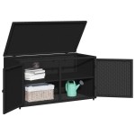 vidaXL Dulap depozitare de grădină, negru, 110x55x60,5 cm, poliratan vidaXL Dulap depozitare de grădină, negru, 110x55x60,5 cm, poliratan