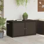 vidaXL Dulap depozitare de grădină, maro, 110x55x60,5 cm, poliratan vidaXL Dulap depozitare de grădină, maro, 110x55x60,5 cm, poliratan