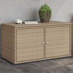 vidaXL Dulap depozitare de grădină, bej, 110x55x60,5 cm, poliratan vidaXL Dulap depozitare de grădină, bej, 110x55x60,5 cm, poliratan