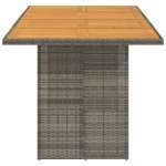 vidaXL Masă grădină, blat din lemn acacia gri 190x80x75 cm poliratan