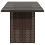 vidaXL Masă de grădină cu blat din sticlă maro 190x80x75 cm poliratan