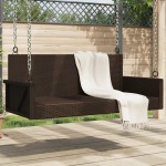 vidaXL Bancă de balansoar, maro, 119x56x48 cm, poliratan vidaXL Bancă de balansoar, maro, 119x56x48 cm, poliratan