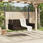 vidaXL Bancă de balansoar, maro, 119x56x48 cm, poliratan vidaXL Bancă de balansoar, maro, 119x56x48 cm, poliratan