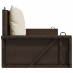 vidaXL Bancă de balansoar cu perne, maro, 119x56x48 cm, poliratan vidaXL Bancă de balansoar cu perne, maro, 119x56x48 cm, poliratan