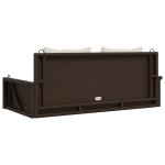 vidaXL Bancă de balansoar cu perne, maro, 119x56x48 cm, poliratan vidaXL Bancă de balansoar cu perne, maro, 119x56x48 cm, poliratan