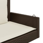 vidaXL Bancă de balansoar cu perne, maro, 119x56x48 cm, poliratan vidaXL Bancă de balansoar cu perne, maro, 119x56x48 cm, poliratan