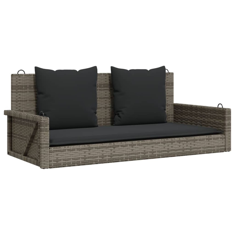 vidaXL Bancă de balansoar cu perne, gri, 119x56x48 cm, poliratan