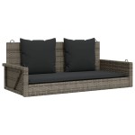 vidaXL Bancă de balansoar cu perne, gri, 119x56x48 cm, poliratan vidaXL Bancă de balansoar cu perne, gri, 119x56x48 cm, poliratan