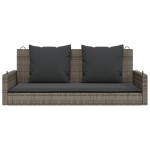 vidaXL Bancă de balansoar cu perne, gri, 119x56x48 cm, poliratan vidaXL Bancă de balansoar cu perne, gri, 119x56x48 cm, poliratan