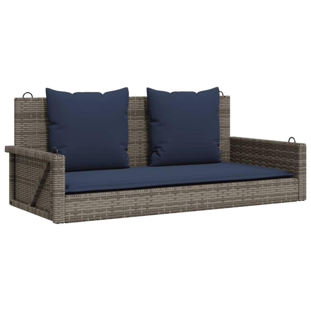 vidaXL Balansoar cu perne gri 119x56x48 cm, poliratan