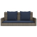 vidaXL Balansoar cu perne gri 119x56x48 cm, poliratan vidaXL Balansoar cu perne gri 119x56x48 cm, poliratan