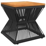vidaXL Măsuță cafea bază din sârmă negru 38x38x38 cm lemn masiv acacia vidaXL Măsuță cafea bază din sârmă negru 38x38x38 cm lemn masiv acacia