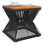 vidaXL Măsuță cafea bază din sârmă negru 38x38x38 cm lemn masiv acacia vidaXL Măsuță cafea bază din sârmă negru 38x38x38 cm lemn masiv acacia