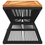 vidaXL Măsuță cafea bază din sârmă negru 38x38x38 cm lemn masiv acacia vidaXL Măsuță cafea bază din sârmă negru 38x38x38 cm lemn masiv acacia