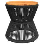 vidaXL Măsuță cafea bază din sârmă negru Ø 45x44 cm, lemn masiv acacia vidaXL Măsuță cafea bază din sârmă negru Ø 45x44 cm, lemn masiv acacia