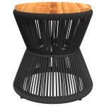 vidaXL Măsuță cafea bază din sârmă negru Ø 45x44 cm, lemn masiv acacia vidaXL Măsuță cafea bază din sârmă negru Ø 45x44 cm, lemn masiv acacia