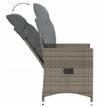 vidaXL Set bistro de grădină cu perne, 3 piese, gri, poliratan vidaXL Set bistro de grădină cu perne, 3 piese, gri, poliratan