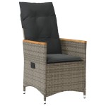 vidaXL Set bistro de grădină cu perne, 3 piese, gri, poliratan vidaXL Set bistro de grădină cu perne, 3 piese, gri, poliratan
