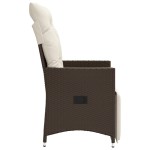 vidaXL Scaune de grădină rabatabile, 2 buc., cu perne, maro, poliratan vidaXL Scaune de grădină rabatabile, 2 buc., cu perne, maro, poliratan