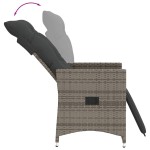 vidaXL Set bistro de grădină cu perne, 3 piese, gri, poliratan vidaXL Set bistro de grădină cu perne, 3 piese, gri, poliratan