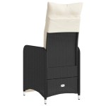 vidaXL Scaune de grădină rabatabile cu perne, 2 buc., negru, poliratan vidaXL Scaune de grădină rabatabile cu perne, 2 buc., negru, poliratan