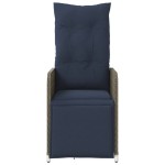 vidaXL Scaune de grădină rabatabile, 2 buc., cu masă, gri, poliratan