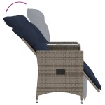 vidaXL Canapea extensibilă de grădină cu 2 locuri și masă, gri, poliratan vidaXL Canapea extensibilă de grădină cu 2 locuri și masă, gri, poliratan