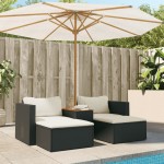 vidaXL Set mobilier de grădină cu perne, 5 piese,poliratan/lemn acacia vidaXL Set mobilier de grădină cu perne, 5 piese,poliratan/lemn acacia