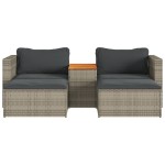 vidaXL Set canapea de grădină cu perne, 5 piese, poliratan/lemn acacia vidaXL Set canapea de grădină cu perne, 5 piese, poliratan/lemn acacia