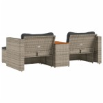 vidaXL Set canapea de grădină cu perne, 5 piese, poliratan/lemn acacia vidaXL Set canapea de grădină cu perne, 5 piese, poliratan/lemn acacia