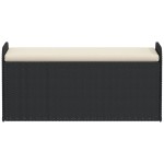 vidaXL Bancă de depozitare cu pernă, negru, 115x51x52 cm, poliratan vidaXL Bancă de depozitare cu pernă, negru, 115x51x52 cm, poliratan
