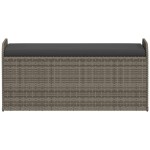 vidaXL Bancă de depozitare cu pernă, gri, 115x51x52 cm, poliratan vidaXL Bancă de depozitare cu pernă, gri, 115x51x52 cm, poliratan