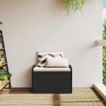 vidaXL Bancă de depozitare cu pernă, negru, 80x51x52 cm, poliratan vidaXL Bancă de depozitare cu pernă, negru, 80x51x52 cm, poliratan