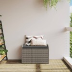 vidaXL Bancă de depozitare cu pernă, gri, 80x51x52 cm, poliratan vidaXL Bancă de depozitare cu pernă, gri, 80x51x52 cm, poliratan