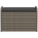vidaXL Bancă de depozitare cu pernă, gri, 80x51x52 cm, poliratan vidaXL Bancă de depozitare cu pernă, gri, 80x51x52 cm, poliratan