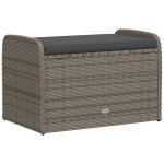 vidaXL Bancă de depozitare cu pernă, gri, 80x51x52 cm, poliratan vidaXL Bancă de depozitare cu pernă, gri, 80x51x52 cm, poliratan