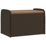 vidaXL Bancă de depozitare cu pernă, maro, 80x51x52 cm, poliratan vidaXL Bancă de depozitare cu pernă, maro, 80x51x52 cm, poliratan