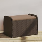 vidaXL Bancă de depozitare cu pernă, maro, 80x51x52 cm, poliratan vidaXL Bancă de depozitare cu pernă, maro, 80x51x52 cm, poliratan