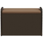vidaXL Bancă de depozitare cu pernă, maro, 80x51x52 cm, poliratan vidaXL Bancă de depozitare cu pernă, maro, 80x51x52 cm, poliratan