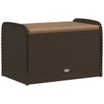 vidaXL Bancă de depozitare cu pernă, maro, 80x51x52 cm, poliratan vidaXL Bancă de depozitare cu pernă, maro, 80x51x52 cm, poliratan