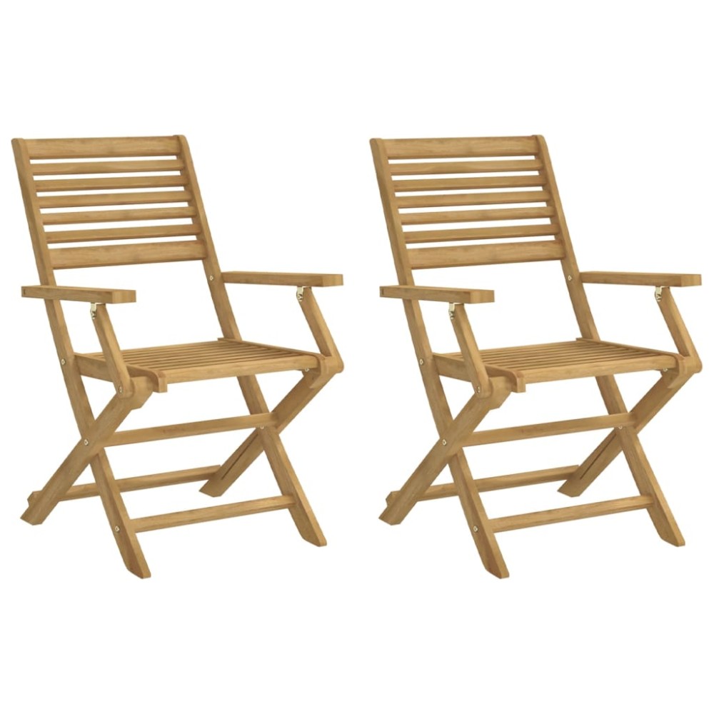 vidaXL Scaune grădină pliante 2 buc 54,5x61,5x86,5cm lemn masiv acacia
