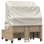 vidaXL Canapea de grădină cu baldachin și scaune, bej, poliratan