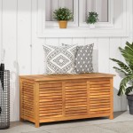 vidaXL Ladă depozitare grădină cu grilaj 113x50x56cm lemn masiv acacia vidaXL Ladă depozitare grădină cu grilaj 113x50x56cm lemn masiv acacia