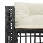 vidaXL Canapea de grădină cu perne/taburet, formă L, negru, poliratan vidaXL Canapea de grădină cu perne/taburet, formă L, negru, poliratan