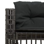 vidaXL Canapea de grădină cu perne/taburet, formă L, negru, poliratan vidaXL Canapea de grădină cu perne/taburet, formă L, negru, poliratan